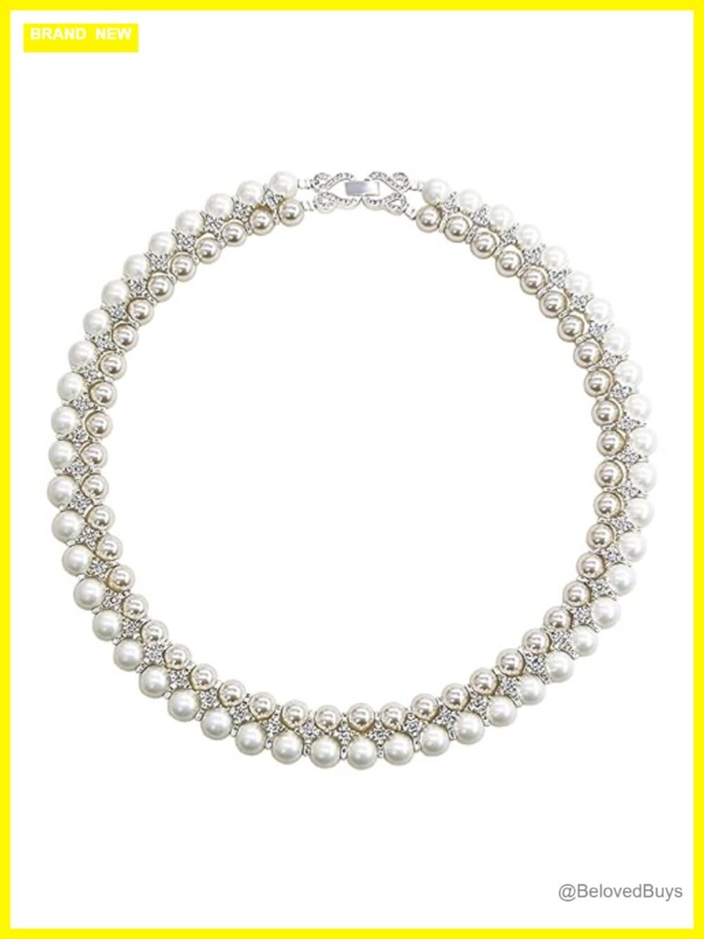 Faux Pearl Choker Necklace Handmade 1920s Flapper Gatsby Party Jewelry